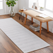 Surya Hickory HCK-2302-P runner rug in light beige, gray, and charcoal recycled PET yarn.
