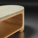 Surya Poros PORS-001 coffee table with green cork veneer top and natural oak base.