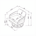 Line drawing of the Surya Daniella Swivel Chair with dimensions, showing its gray Sunbrella® acrylic cover and aluminum base.