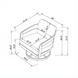 Line drawing of the Surya Daniella Swivel Chair with dimensions, showing its gray Sunbrella® acrylic cover and aluminum base.