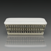 Cream powder-coated aluminum coffee table with handwoven PE rope detail and rectangular profile.