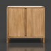 Surya Silas Cabinet: Scandinavian modern brown stained mango wood storage cabinet.
