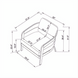 Line drawing of the Surya Daniella outdoor accent chair with dimensions, showing its gray frame and cushions.