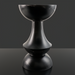 Surya Sheena black marble end table, 20"H, with an hourglass-shaped base and bowl-like top.