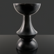 Surya Sheena black marble end table, 20"H, with an hourglass-shaped base and bowl-like top.