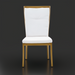 Surya Cape Town outdoor dining chair with wheat aluminum frame and white Sunbrella cushions.