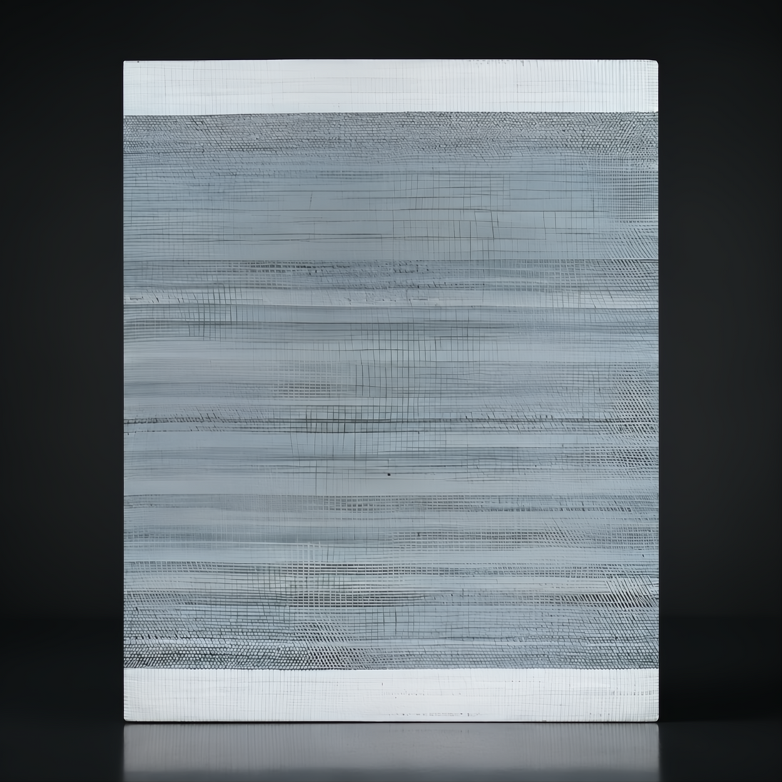 Surya Abby ABB-2302 hand-woven area rug with subtle gray and white horizontal stripes, made from recycled PET yarn.
