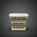 Surya Winder outdoor end table with cream aluminum top and handwoven PE rope base.
