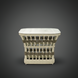 Surya Winder outdoor end table with cream aluminum top and handwoven PE rope base.
