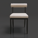 Surya Antibes Dining Chair with black aluminum frame and light beige Sunbrella acrylic upholstery.