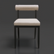Surya Antibes Dining Chair with black aluminum frame and light beige Sunbrella acrylic upholstery.