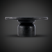 Surya Koben black sandblasted mango wood coffee table with a round top and turned base.