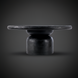 Surya Koben black sandblasted mango wood coffee table with a round top and turned base.