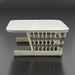 Surya Winder outdoor coffee table with cream powder-coated aluminum top and handwoven PE rope detail.