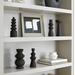 Surya Konark KNK-001 black ceramic vase set, global-inspired, varied sizes, 10"H.