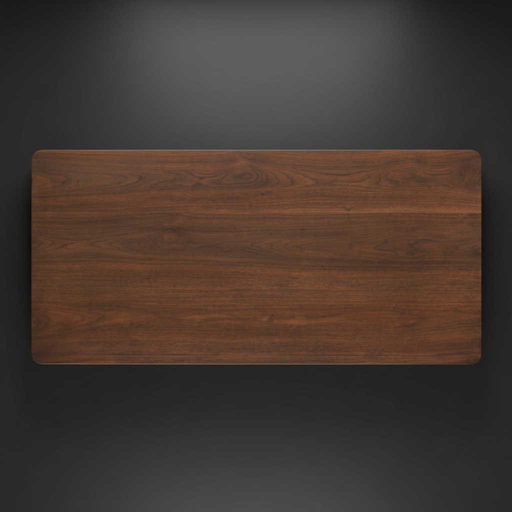 Surya Anello rectangular coffee table top with a rich brown wood veneer finish.
