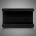 Black brushed mango wood Surya Coburn console table with a soft-close drawer and plinth base.