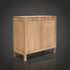 Surya Silas Cabinet: Scandinavian modern brown stained mango wood storage cabinet.