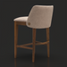 Surya Brooke counter stool with medium brown polyester upholstery and wheat-finished beechwood base.