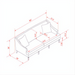 Technical drawing of the Surya Maywood Sofa, showing its 36"H x 84"W x 38"D dimensions.