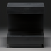 Surya Coburn black mango wood end table with minimalist modern design and open shelf.