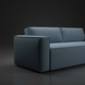 Contemporary Surya Aira sofa with navy polyester upholstery and clean lines.