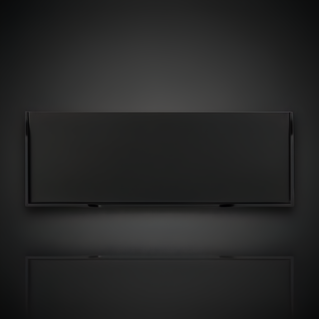 Surya Doheny black console table with a gallery top and shallow tray shelf.