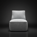 Surya Adalei modern accent chair with a gray polyester-linen cover and minimalist design.