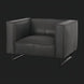 Surya Dylan Accent Chair: minimalist modern charcoal leather chair with a black iron base.