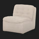 Compact cream modular sofa with tufted back, linen-polyester blend, and pine frame.