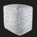 Surya Lanier Pouf, NIPF-001, a cube-shaped woven pouf with white and light blue wool.