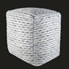 Surya Lanier Pouf, NIPF-001, a cube-shaped woven pouf with white and light blue wool.