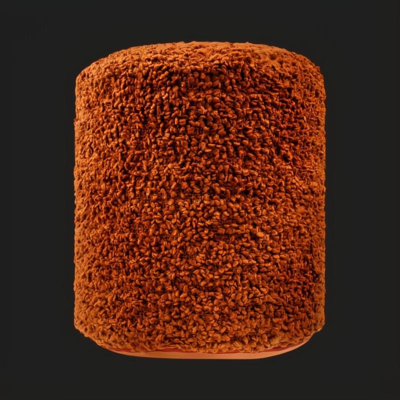 Surya Mohave MHPF-004 pouf, a cylindrical, textured orange polyester pouf with a farmhouse cottage style.
