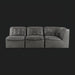 Surya Oryan RYAN-005 black 100% leather modular sofa with tufted cushions and a corner piece.