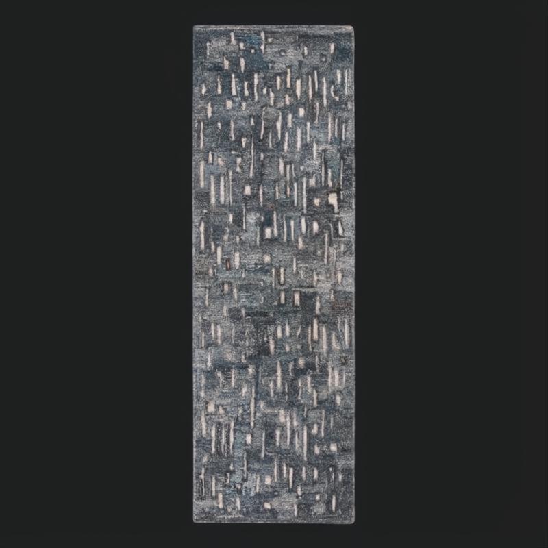 Surya Calgary CGR-2305-P hand-tufted runner rug with Teal, Charcoal, and Light Gray tones, made from recycled PET yarn.