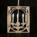 Surya Braylee 4-light chandelier with a light wood frame, rope accents, and candelabra bulbs.