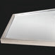 Surya Adams elongated wall mirror with a gilded metallic silver iron frame and beveled glass.