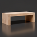 Surya Coburn minimalist modern coffee table in light brown mango wood, 48"W.
