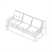 Surya Fairborn outdoor sofa blueprint with dimensions: 83" wide, 35" deep, 35" high.