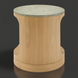 Surya Poros end table with green cork veneer top and brown oak base.