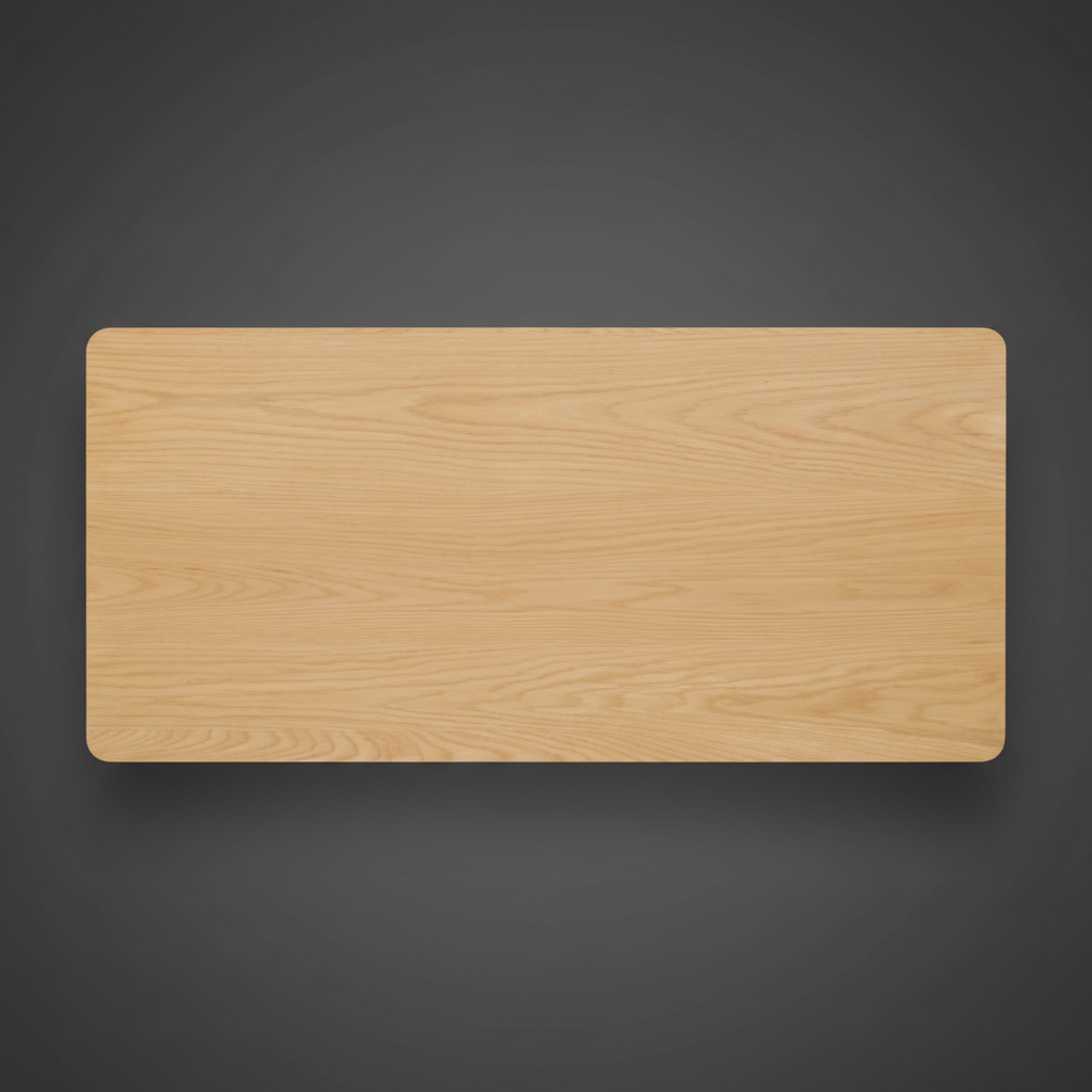 Overhead view of a rectangular Surya Anello coffee table with a light brown wood-style top.