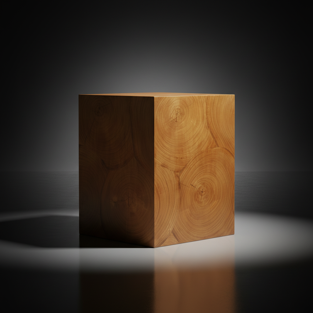 Surya Brax brown lacquered acacia end table, a compact 22"H block with visible wood grain.