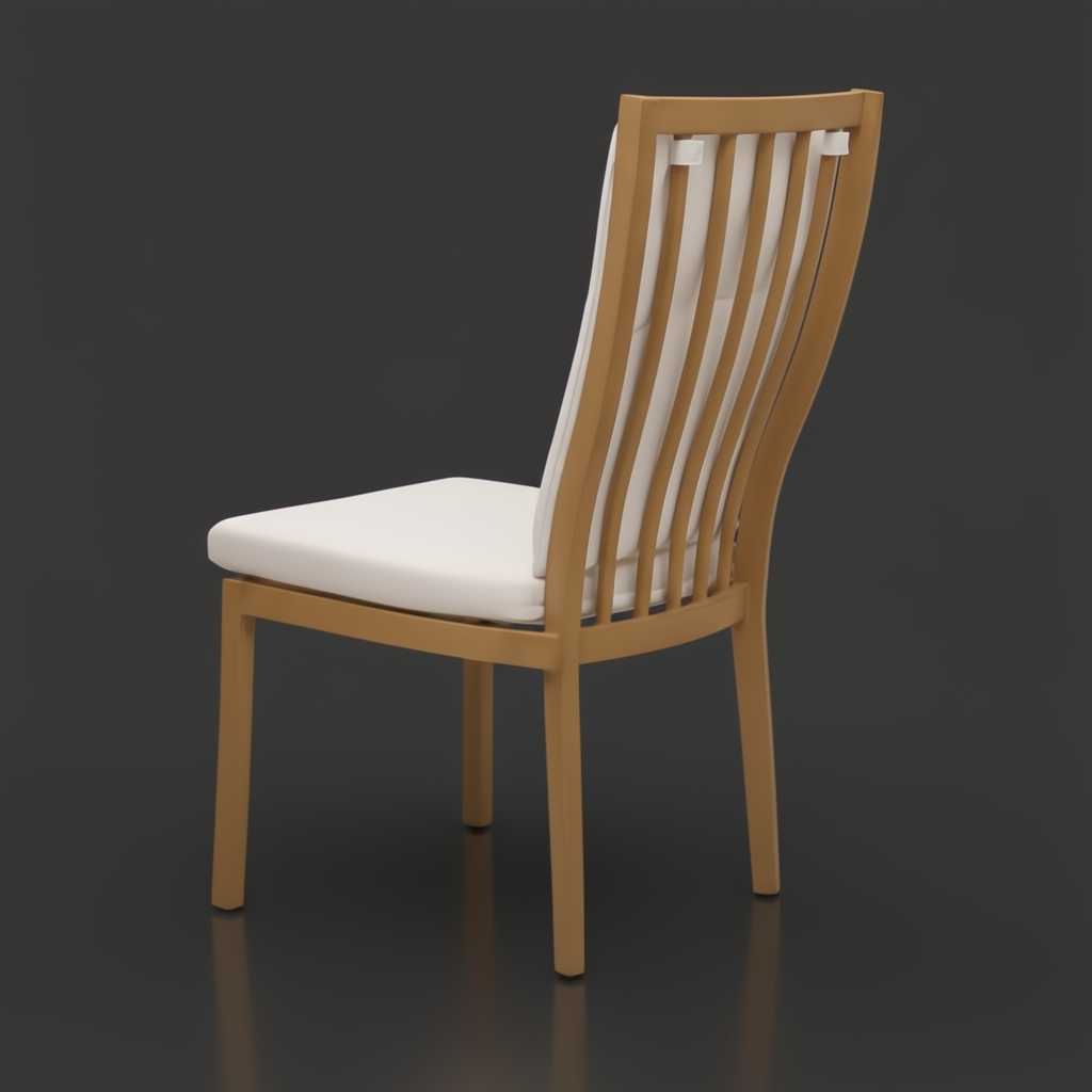 Surya Cape Town outdoor dining chair with wheat finish aluminum frame and white Sunbrella cushion.