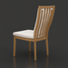 Surya Cape Town outdoor dining chair with wheat finish aluminum frame and white Sunbrella cushion.