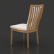 Surya Cape Town outdoor dining chair with wheat finish aluminum frame and white Sunbrella cushion.