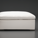 Surya Avington Ottoman, a spacious white linen and polyester ottoman with a rubber wood base.