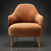 Surya Fantino accent chair with brown polyester upholstery and camel beechwood base.