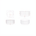 Technical drawings of the Surya Nems Coffee Table, showing top, front, side, and isometric views with dimensions.