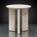 Surya Agnes AGNE-006 white washed mango wood round end table with zigzag fluted legs.