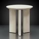 Surya Agnes AGNE-006 white washed mango wood round end table with zigzag fluted legs.